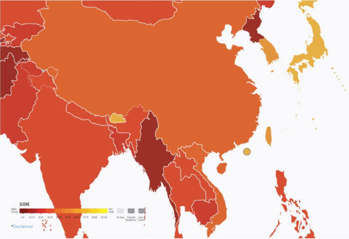 2025全球清廉印象指數　台灣24名、68分史上最佳