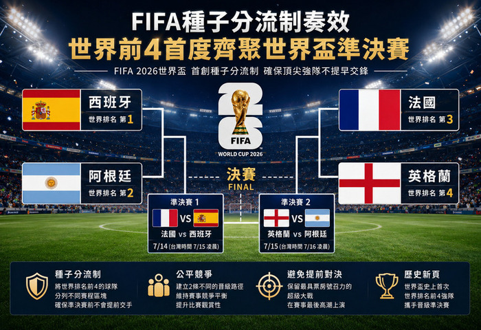 FIF種子分流制奏效　世界前4首度齊聚世界盃準決賽