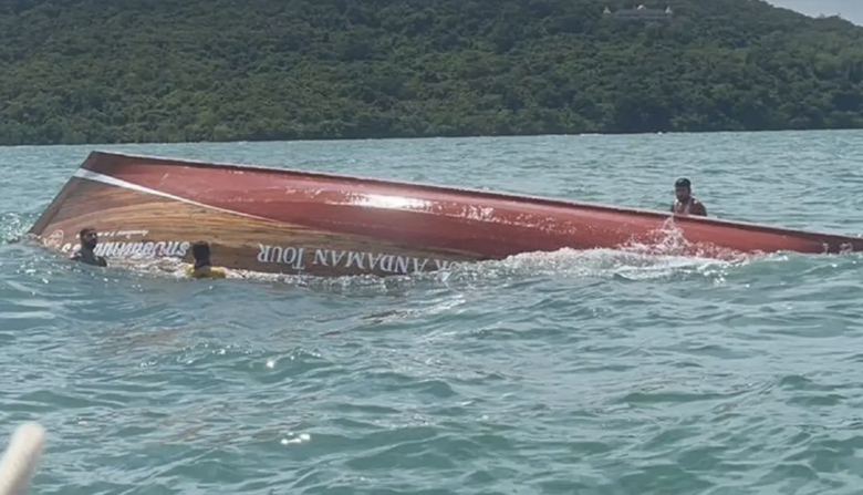 甲米長尾船出海突翻覆　10名印度遊客等12人全數獲救