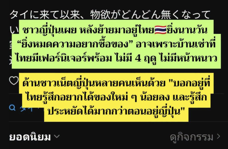 日籍上班族旅泰後購物慾降低　家具齊全加上沒有寒冬成關鍵
